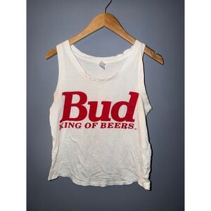 Alternative Apparel Bud King of Beers Graphic Tank Top White Red Mens Small